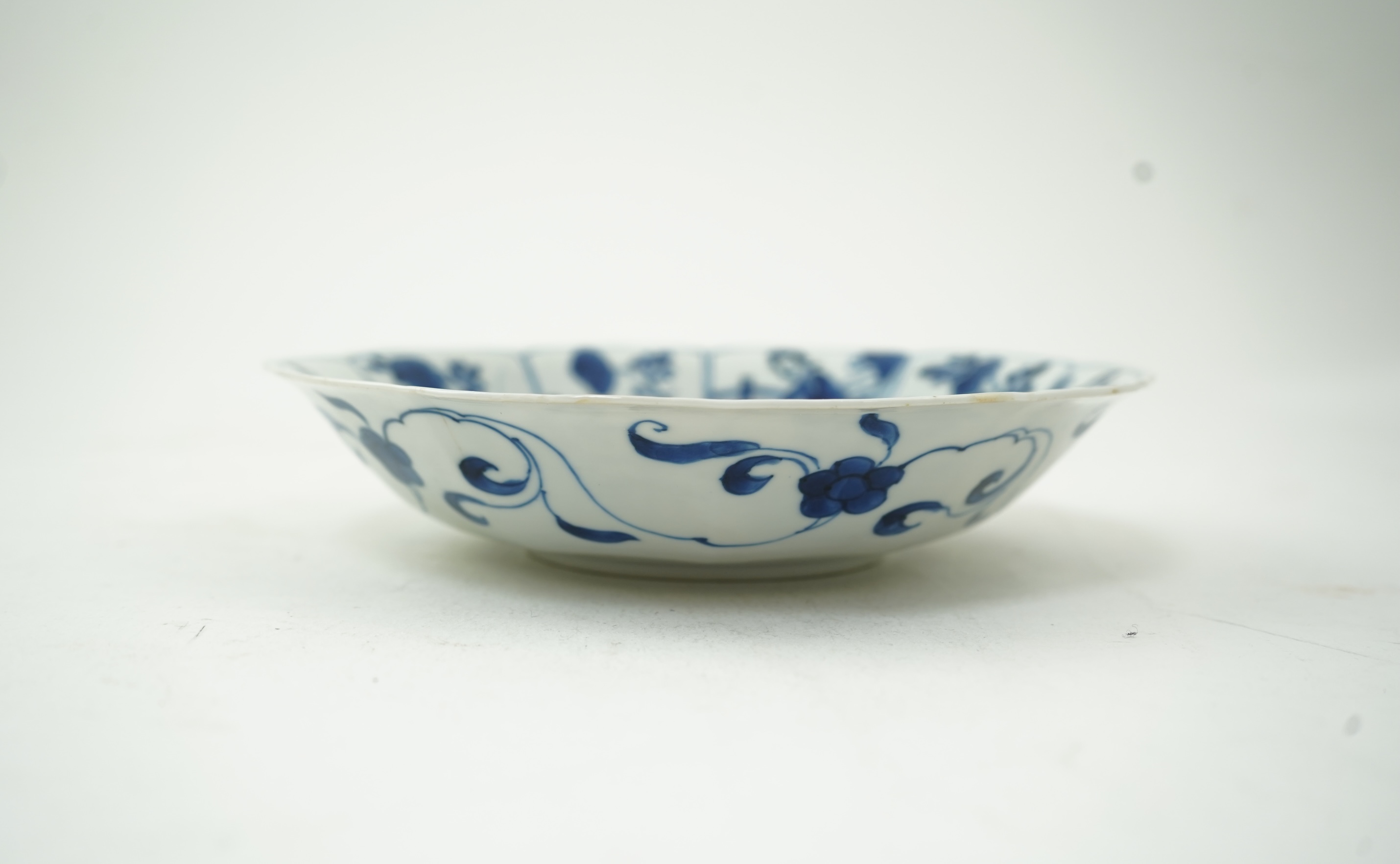 A Chinese blue and white ‘Long Eliza’ lobed dish, Kangxi period